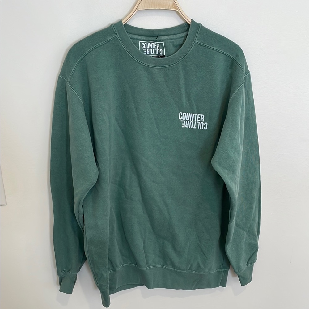 COUNTER CULTURE Men's Logo Pullover Sweatshirt Size M in Green